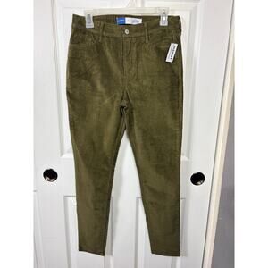 Old Navy Rockstar Super Skinny High Rise Corduroy Olive Green Pants Size 6 NWT